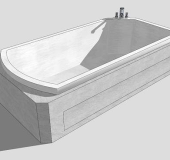 浴室新浴缸SU模型下载_sketchup草图大师SKP模型