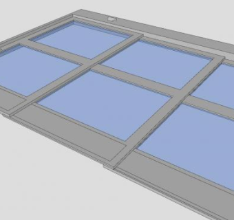 三面板玻璃滑动门SU模型下载_sketchup草图大师SKP模型