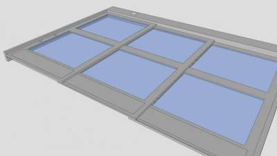 三面板玻璃滑动门SU模型下载_sketchup草图大师SKP模型