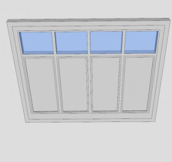 车库门4面板SU模型下载_sketchup草图大师SKP模型