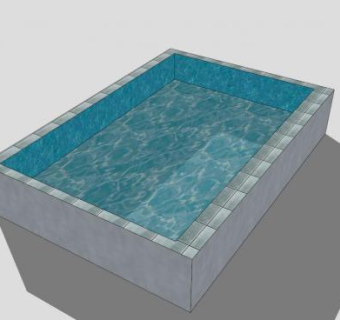 现代浴室方形浴缸SU模型下载_sketchup草图大师SKP模型