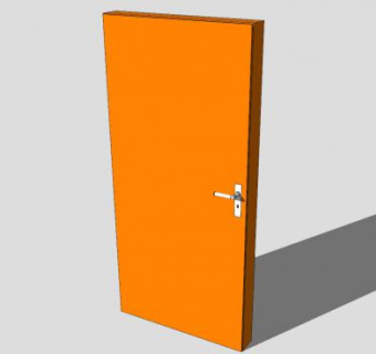 简易木门门锁SU模型下载_sketchup草图大师SKP模型