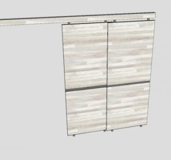 谷仓木门4面板SU模型下载_sketchup草图大师SKP模型