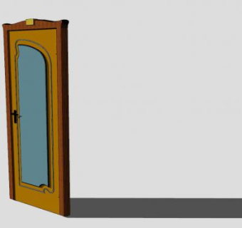 五金复合式木门SU模型下载_sketchup草图大师SKP模型