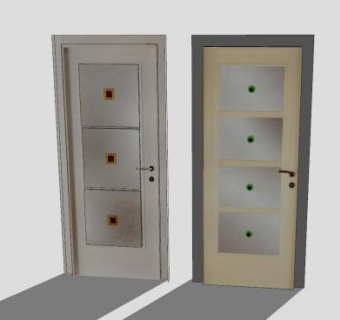 工艺玻璃复合门SU模型下载_sketchup草图大师SKP模型