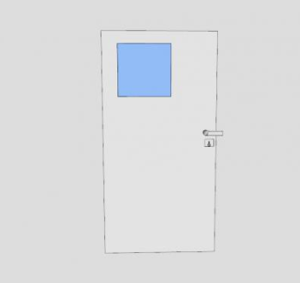 复合玻璃门板门锁SU模型下载_sketchup草图大师SKP模型