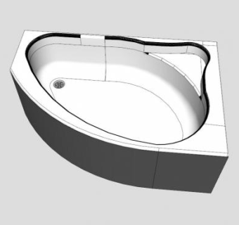 角落里浴缸SU模型下载_sketchup草图大师SKP模型