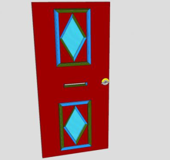 邮箱插槽室外门SU模型下载_sketchup草图大师SKP模型