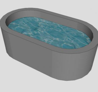 现代浴室灰色浴缸SU模型下载_sketchup草图大师SKP模型