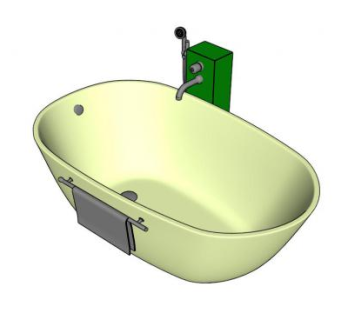 浴室绿色浴缸SU模型下载_sketchup草图大师SKP模型