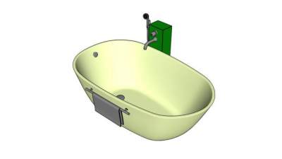 浴室绿色浴缸SU模型下载_sketchup草图大师SKP模型
