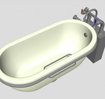 淡绿色陶瓷浴缸SU模型下载_sketchup草图大师SKP模型