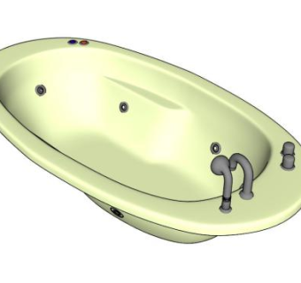 铸铁类浴缸SU模型下载_sketchup草图大师SKP模型