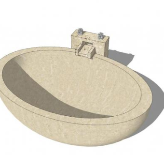 钢板搪瓷圆浴缸SU模型下载_sketchup草图大师SKP模型