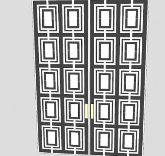 复古工艺铜门SU模型下载_sketchup草图大师SKP模型