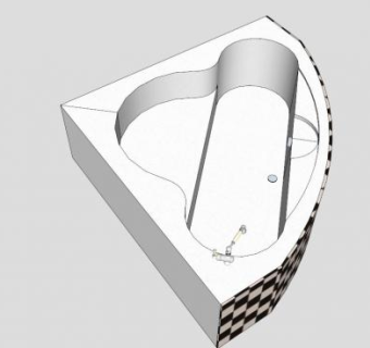 浴室角落浴缸SU模型下载_sketchup草图大师SKP模型