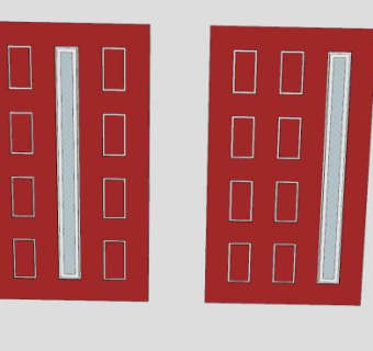 柚木玻璃门SU模型下载_sketchup草图大师SKP模型