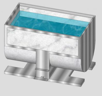现代浴室钢板浴缸SU模型下载_sketchup草图大师SKP模型