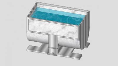 现代浴室钢板浴缸SU模型下载_sketchup草图大师SKP模型