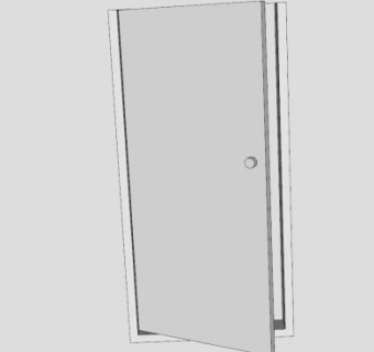 金属球形门锁木门SU模型下载_sketchup草图大师SKP模型