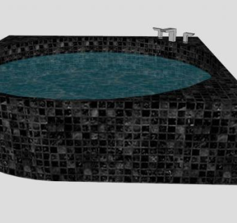 马赛克浴缸SU模型下载_sketchup草图大师SKP模型