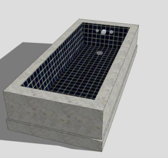 黑色马赛克浴缸SU模型下载_sketchup草图大师SKP模型