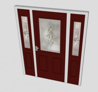 五金把手工艺木门SU模型下载_sketchup草图大师SKP模型