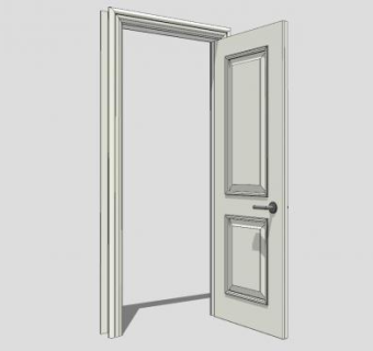 简易卧房门SU模型下载_sketchup草图大师SKP模型