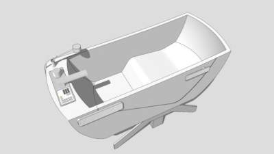 现代白色按摩浴缸SU模型下载_sketchup草图大师SKP模型