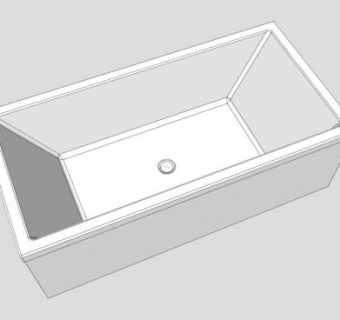 巴达伊尼白色浴缸SU模型下载_sketchup草图大师SKP模型