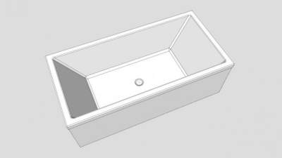 巴达伊尼白色浴缸SU模型下载_sketchup草图大师SKP模型