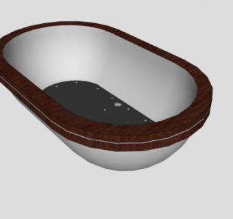 木钢板搪瓷浴缸SU模型下载_sketchup草图大师SKP模型