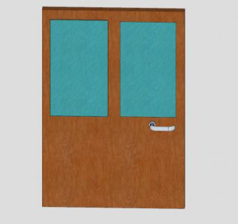 金属拉手木门SU模型下载_sketchup草图大师SKP模型