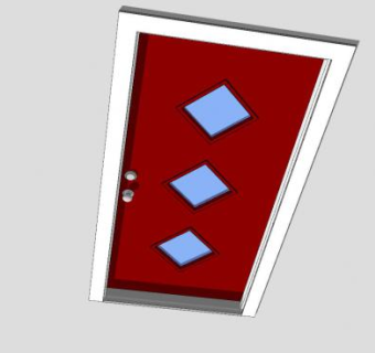 现代复合门SU模型下载_sketchup草图大师SKP模型