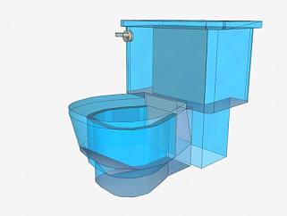 蓝色玻璃厕所<em>便器</em>SU模型下载_sketchup草图大师SKP模型