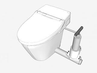 现代白色船舶厕所SU模型下载_sketchup草图大师SKP模型