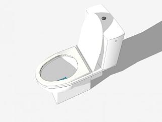 厕所白色马桶SU模型下载_sketchup草图大师SKP模型