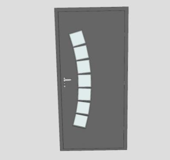 铝塑玻璃门SU模型下载_sketchup草图大师SKP模型