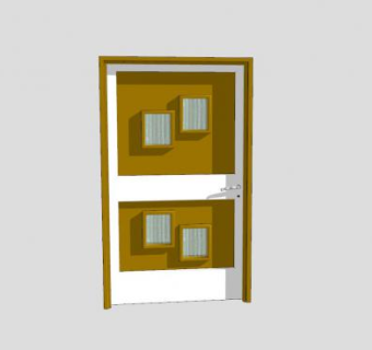 镶嵌玻璃五金木门SU模型下载_sketchup草图大师SKP模型