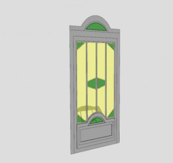 工艺玻璃门面板SU模型下载_sketchup草图大师SKP模型