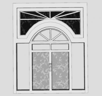 欧式高档平开门SU模型下载_sketchup草图大师SKP模型