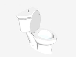 廁所白色動態坐便器SU模型下載_sketchup草圖大師SKP模型
