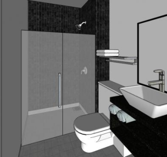酒店卫生间厕所SU模型下载_sketchup草图大师SKP模型