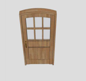 中式嵌玻璃木门SU模型SU模型下载_sketchup草图大师SKP模型