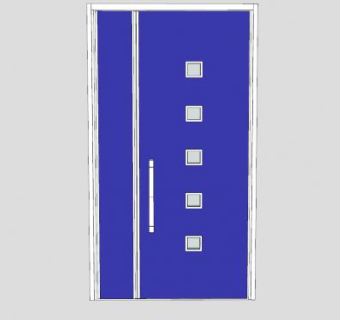 蓝色铝塑门五金把手SU模型下载_sketchup草图大师SKP模型