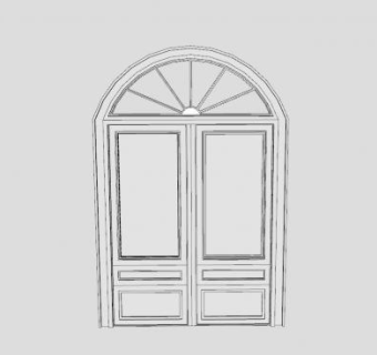 拱顶型木门窗SU模型下载_sketchup草图大师SKP模型