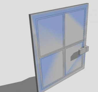 铝框玻璃推拉门SU模型下载_sketchup草图大师SKP模型