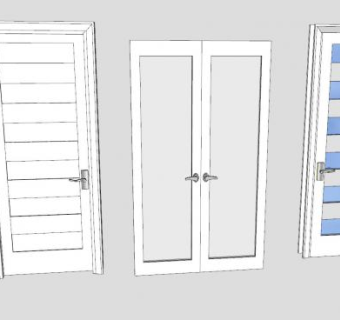 塑料门3面板SU模型下载_sketchup草图大师SKP模型