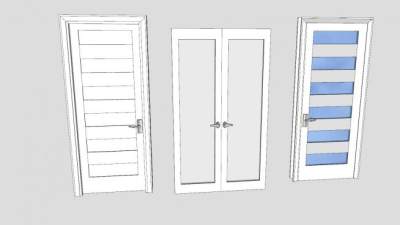 塑料门3面板SU模型下载_sketchup草图大师SKP模型