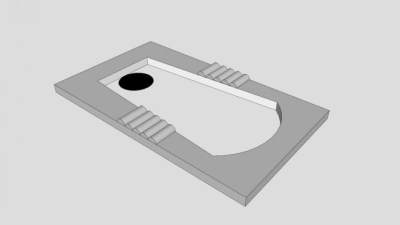 卫浴白色蹲厕SU模型下载_sketchup草图大师SKP模型